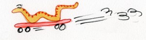 snake on skateboard long
