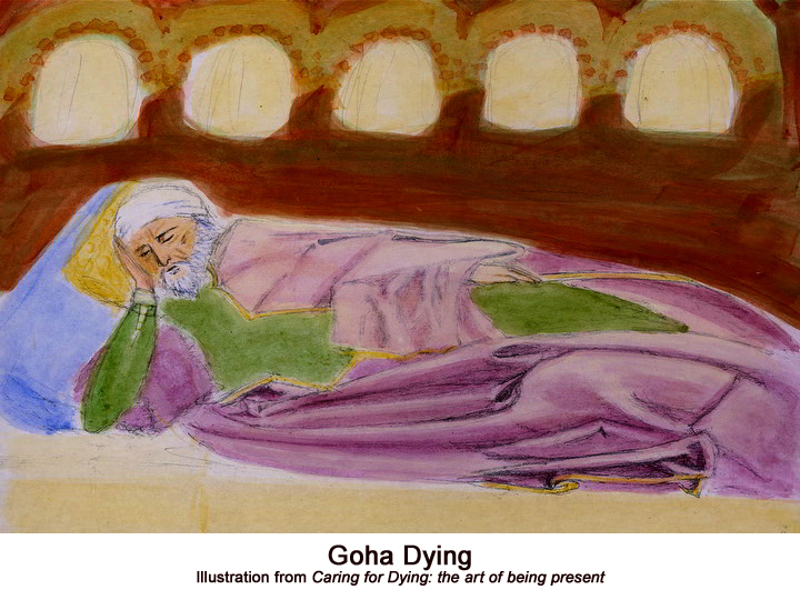 Illustration of dying man Time to Die